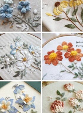 服装手工刺绣定做绣花图案图稿水溶无纺布免画图绣花不是材料包