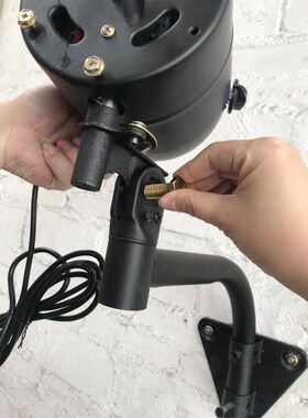 壁挂式工业电风扇墙上挂支架落地扇底座牛角挂扇配件弯头直立弯杆