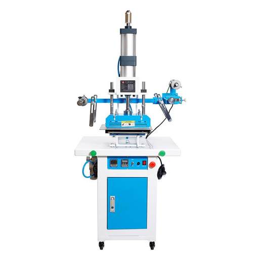 气动烫金机全自动皮革塑料logo大面积烫印机压痕商标铜版纸压唛 - 图0