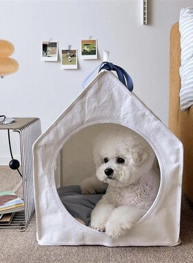 韩国ins猫窝中小型狗窝纯色四季通用睡觉小屋可拆洗折叠帐篷简约