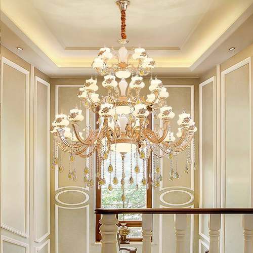 复6521式楼大吊灯别墅客厅三梯层长水晶灯欧式楼中大厅楼间楼吊灯 - 图2