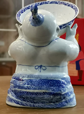 陶瓷人物摆件中国风工艺s品中式艺术陶瓷娃娃禅意家居装饰客厅摆