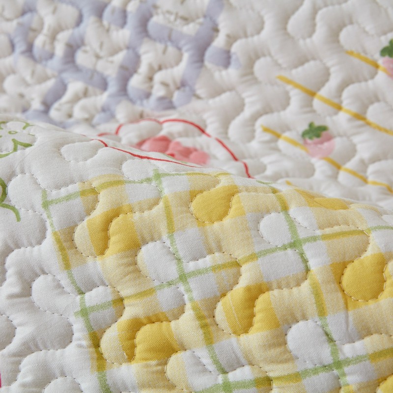 纯棉面料沙发垫四季通用防滑夹棉加厚布艺实木简约田园花卉卡通罩,淘宝优惠券,粉丝福利购,淘宝优惠卷