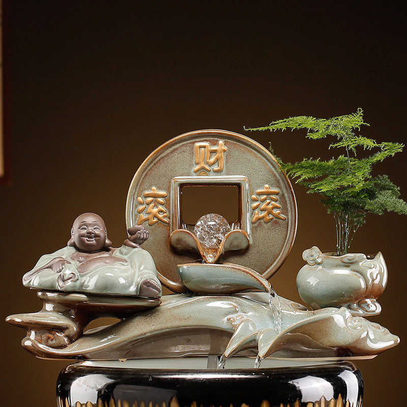 陶瓷自动循环流水鱼盆鱼池鱼缸流水搭配喷泉瀑布造景配件装饰摆件,淘宝优惠券,粉丝福利购,淘宝优惠卷