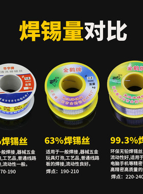 高纯度无铅焊锡丝0.8/1.5mm含松香芯锡线家用免洗低温环保焊锡
