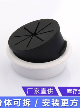 电视柜穿线开洞圆孔盖板会议电脑桌塑料孔封口盖书桌装饰圈走线盒