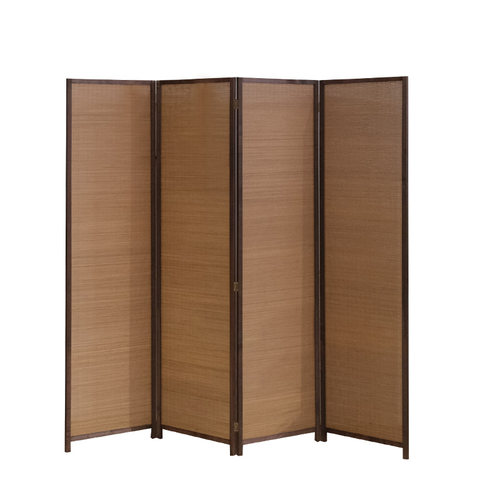 日式屏风隔断客厅家用入户遮挡折叠屏风移动实木竹编中式复古玄关 - 图3