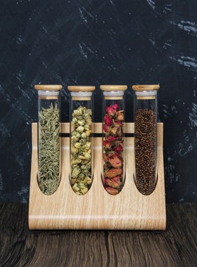 全屋定制厨房橱柜具样板间软装饰品D密封罐试管展示架餐厅台面摆