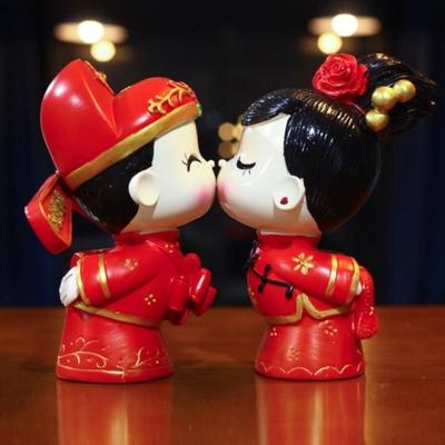 现代新人a送结婚装饰品小摆件闺蜜卧室送礼结婚喜庆婚房摆设礼物