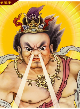 门神哼哈二将挂画神将玄关客厅装饰D品护法丝绸卷轴画乔迁新居礼
