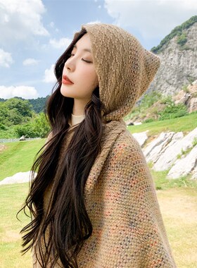 真享披肩女2023新款围巾女士秋冬季民族风披肩保暖护肩旅行百搭