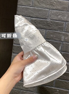 白色遮阳帽子女夏季小众设计款时尚烫钻空顶帽大檐防晒遮脸太阳帽
