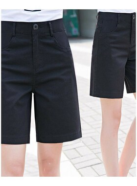 五分裤女宽松短裤夏薄款高腰2024年新款休闲裤女士直筒黑5分中裤