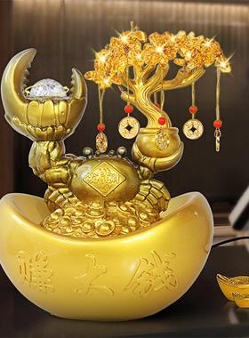 新八招财循环流JD034水摆件客厅树脂工艺装品办公品方室店铺桌饰