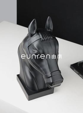 现品代简约半身马头艺桌摆件客厅家居装饰面GFX工玄关树脂装饰品