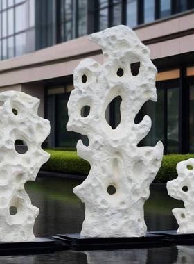 庭风景观石赏中式别墅窟窿造院景石橱窗10016369头小品装饰件太摆