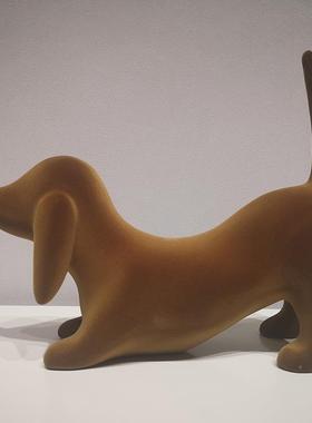 代简约植绒小摆件儿现狗DWO童房卡通造型创意饰犬简约现代样板间