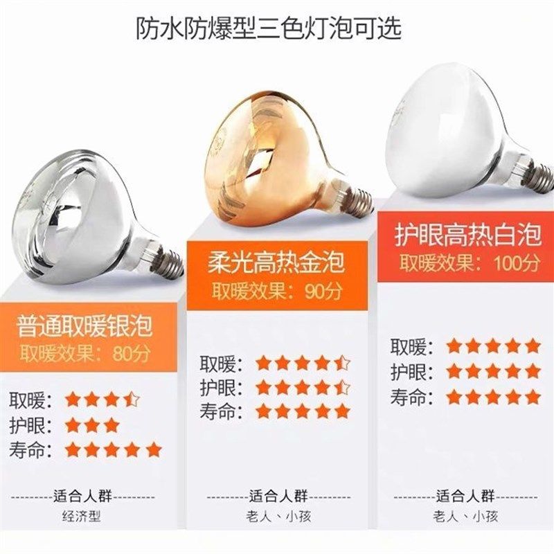 德国品质家用壁挂式浴霸灯泡灯暖挂墙卫生间免打孔浴室家用取暖,淘宝优惠券,粉丝福利购,淘宝优惠卷