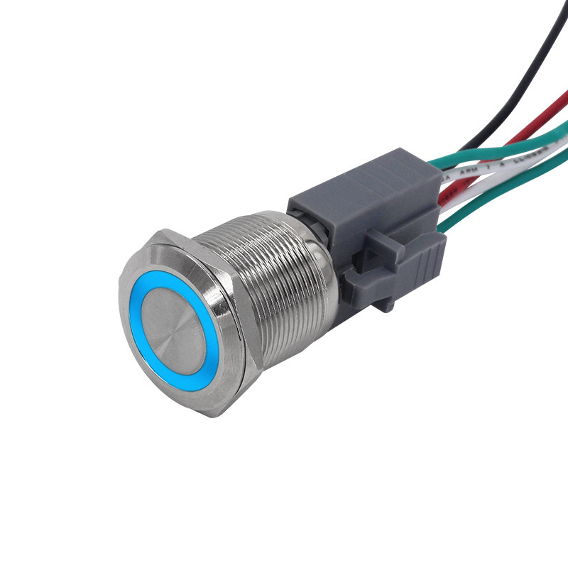 22mm金属环形带灯不锈钢防水带电源标识自复自锁12v 24v按钮开关,淘宝优惠券,粉丝福利购,淘宝优惠卷