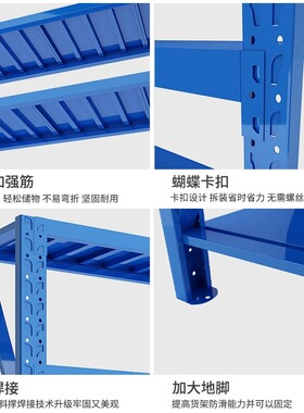 仓储货架置物架仓库多层重型置物架储藏室杂物收纳层架超市快递铁