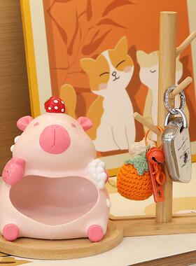 爱卡通玄卡皮巴拉入户6611门放桌钥匙收纳关面摆件可家居儿童房装