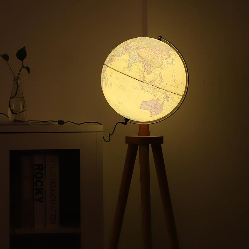 美式YPL地球仪大号家设居摆办公室书房LED发球厅光客摆件落地地仪 - 图1