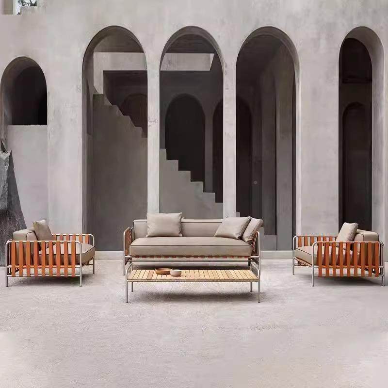 户沙外庭发院花园简约不锈钢别墅藤防雨晒茶几编组合露252天阳台,淘宝优惠券,粉丝福利购,淘宝优惠卷