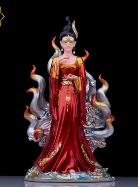 九姑娘神像九尾娘娘青t丘女神树脂白衣红衣九公子家用摆件