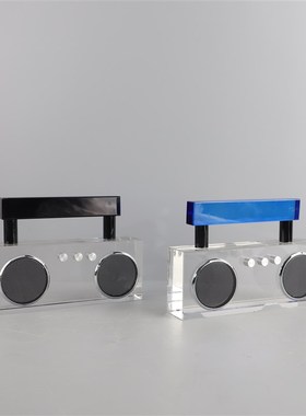 北欧简约创意水晶复古收音机书房餐厅客厅L办公室卧室玄关家居摆