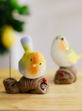 禅意可爱陶瓷香炉摆件定制艺术工艺品J线香香插香座家用送朋友