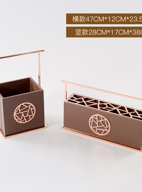 新中式创意铁艺提盒样板间软装饰品家居O客厅电视柜玄关摆件