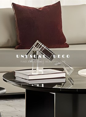 S 简约创意拱门牛角抽象几C何摆件样板间玄关软装饰品