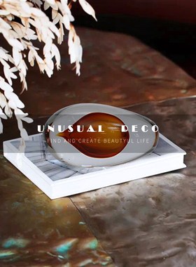样板间售楼处透明色琉璃艺术雕D塑摆件客厅茶几书柜装饰品