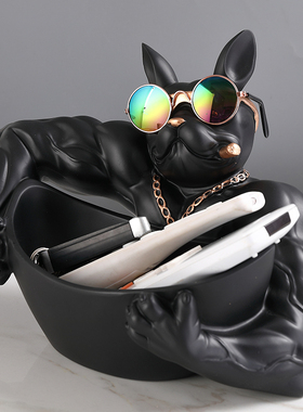 入户玄关钥匙收纳k摆件网红麒麟臂劫财狗家居装饰品健身房开业礼