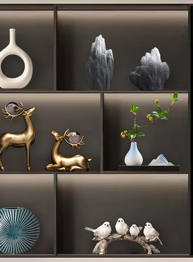新中式摆件客厅家居饰品轻奢高w档创意酒柜电视柜办公室软装工艺