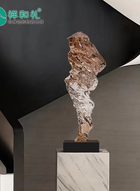 客厅摆件玄关装饰电视柜高级样板房酒店大堂轻Q奢软装艺术落地雕