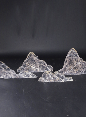 简约透明树脂假山雕塑酒店售楼处别墅楼L梯口软装饰艺术品摆件