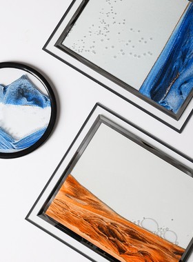 创意沙漏摆件艺术解压流沙画办公室桌面客厅电Q视柜轻奢家居装饰