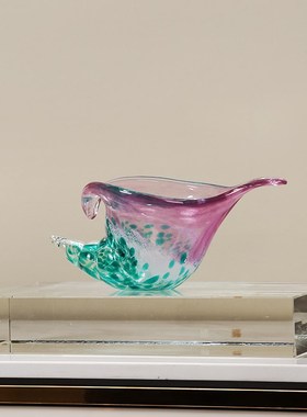 彩色海螺琉璃摆件简约客厅办公室玄关酒店N酒柜送礼轻奢装饰品