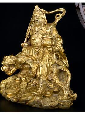厂家直销 纯铜武财神铜像摆件赵公明像工艺品