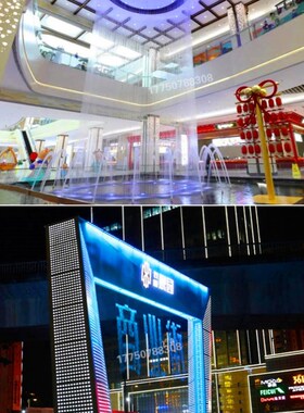 拉线水帘数字水幕流水屏风销售部户外公园喷O泉吊线钢丝光纤水幕