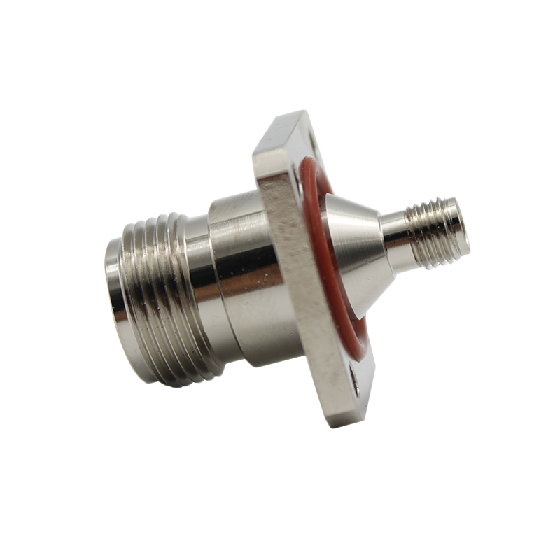 n转sma转接头四孔方板法兰带防水圈N转SMA-KKF固定面板n母转sma母 - 图3