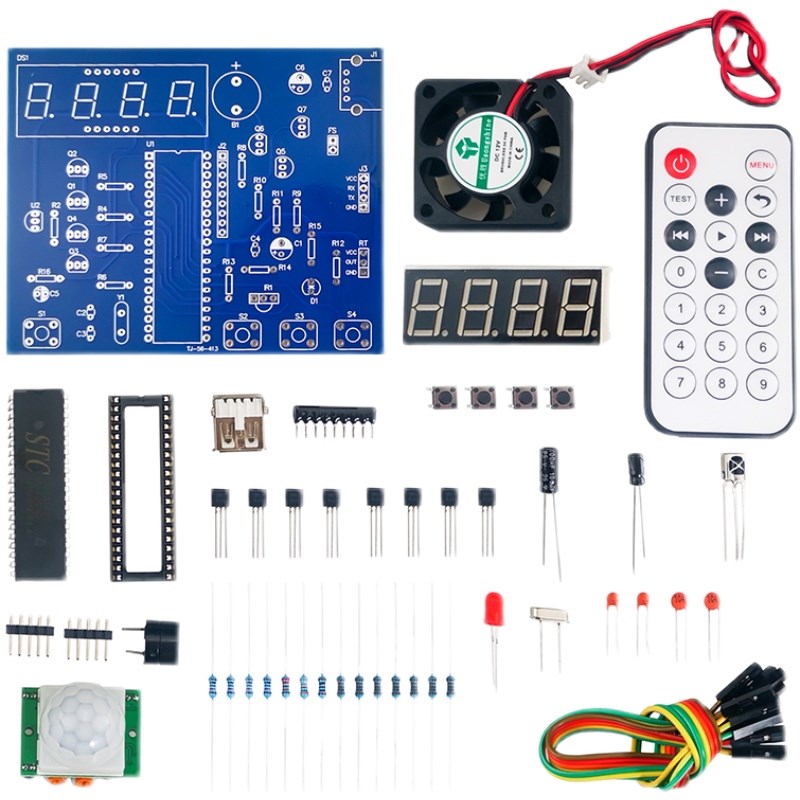 多功能风扇电路板制作diy套件51单片机18B20温控电子焊接教学实训 - 图3
