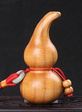天然桃木葫芦挂件配红绳大中x小号木雕门口饰品摆件汽车载原木质