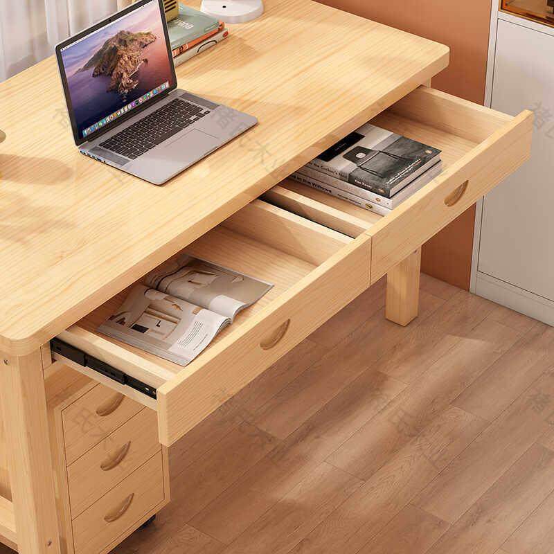 全实木电脑桌台式书桌经济型儿童学生专用书桌原木初高中学习桌,淘宝优惠券,粉丝福利购,淘宝优惠卷