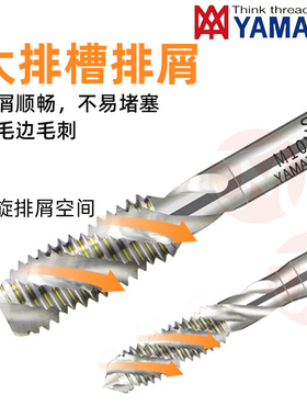 进口yamawa机用螺旋先端直槽雅玛哇丝锥丝攻M1M2M3M4568-20铝用