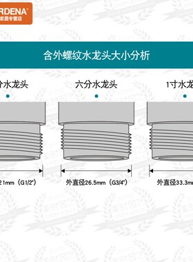 德国进口嘉丁拿 水龙头接头内丝奶嘴快速接头浇花洗车配件4/6/1寸