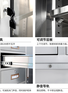 304不锈钢文件柜矮柜储物柜诊所无菌药品柜器械柜桌下抽屉小柜子