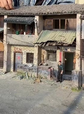 童年怀旧老房子模型定制农村老家院子老屋还原微缩摆件模型定做