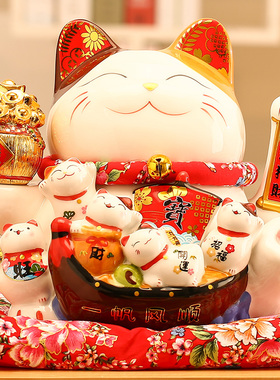招财猫摇手前台收银台客厅摆件网红新店开业礼物招财摆件家用送礼